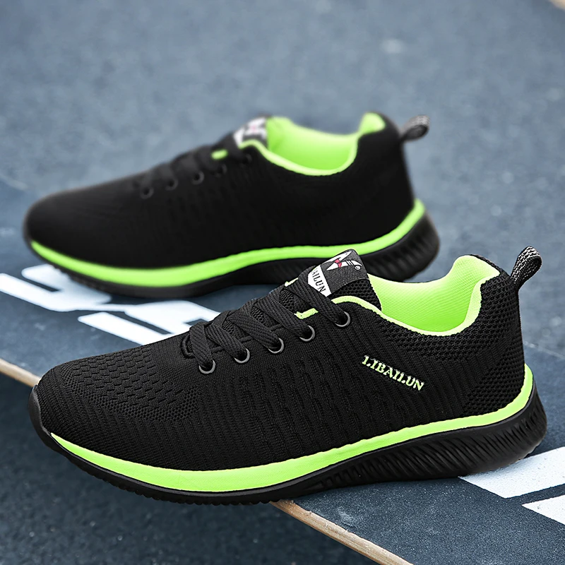 Fires мужские кроссовки 45 кроссовки для мужчин удобная спортивная обувь мужская трендовая легкая прогулочная обувь дышащая Zapatillas - Цвет: Зеленый