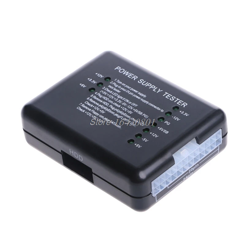 1 قطعة الأسود PC 20 24 دبوس ATX PSU SATA HD امدادات الطاقة فاحص S18 هبوط السفينة 1 قطعة الأسود PC 20 24 دبوس ATX PSU SATA HD امدادات الطاقة فاحص S18 هبوط السفينة