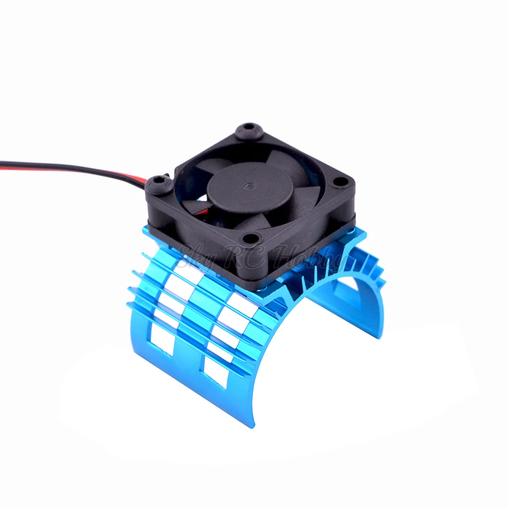 Blue RC Parts Electric Car brushless Motor Heatsink Cover + Cooling Fan for 110 HSP RC Car 540 550 3650 Size Motor Heat Sink (3)