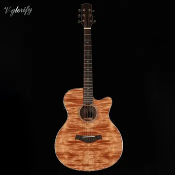 

factory new high grade 40inch flame maple top acoustic guitar with LED pickup, same sound with the video