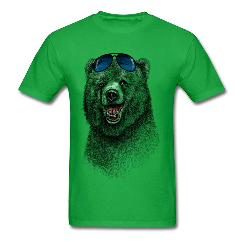 The Happiest Bear Crew Neck T Shirt Summer Tops & Tees Short Sleeve Dominant Cotton Fabric Summer Tees Camisa Man The Happiest Bear green