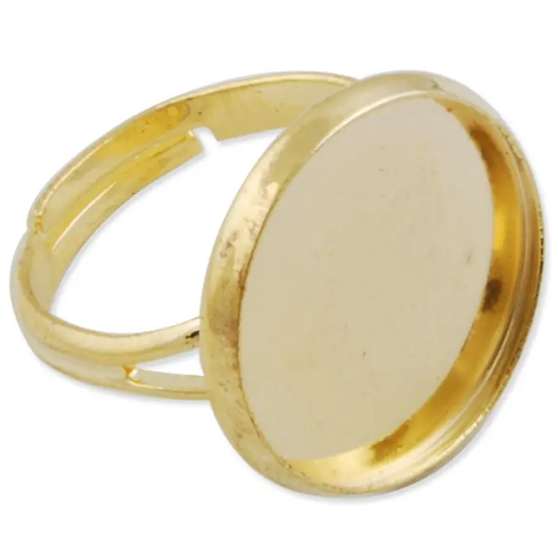 Wholesale Fashion Gold Plated Adjustable Flat Ring Findings Pad Bases