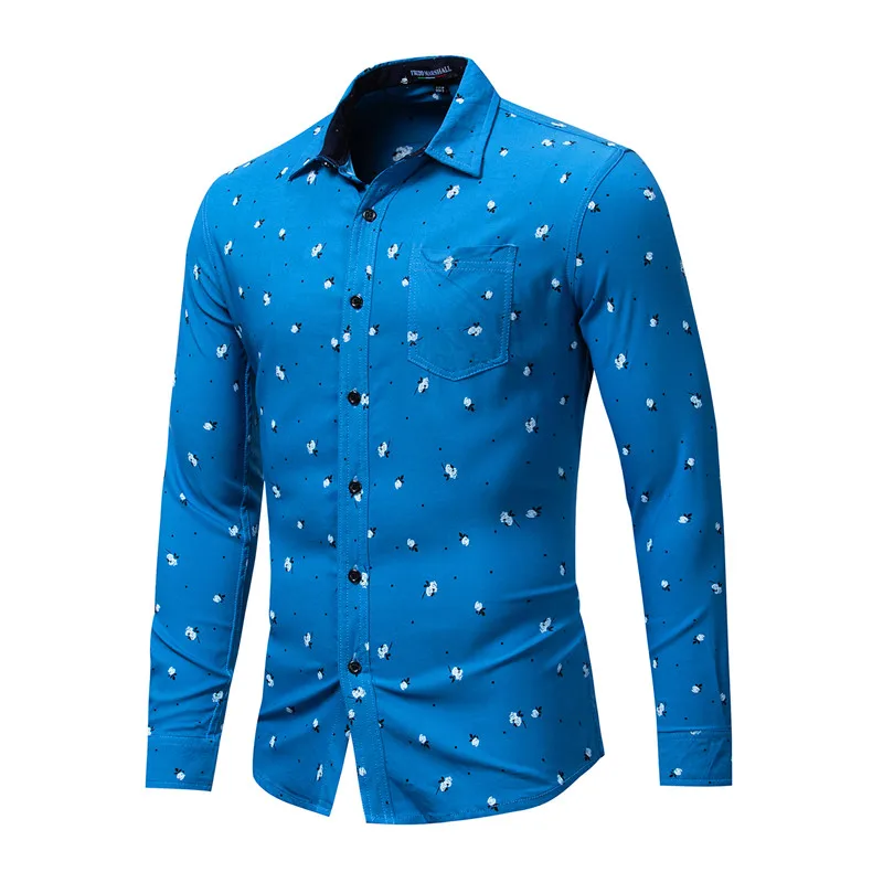 New Brand Casual Men's Rose Floral Printed Shirt Spring Autumn Male Long Sleeve Dress Shirts Tops Camisa Masculina Euro Size M-3XL (16)