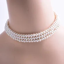 Европейская и американская мода, ювелирное изделие, ручная работа, версия 6 мм стеклянного жемчуга, многослойное жемчужное ожерелье