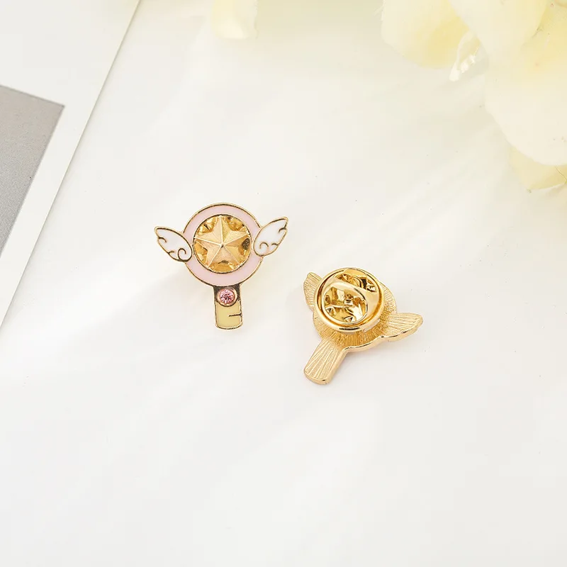 Аниме карточка Captor Sakura Kero меч Косплей Броши Эмаль Булавка на лацкан значок крылья