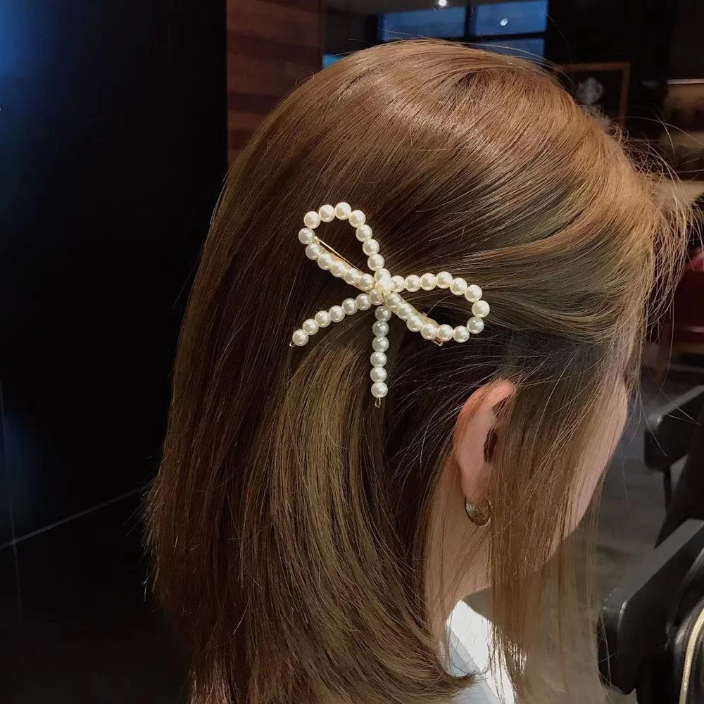 

Fashion 30Styles Women Korean Pearl Imitation Beads Hair Clip Barrette Stick Hairpin Hair Styling Accessories handmade For Girls