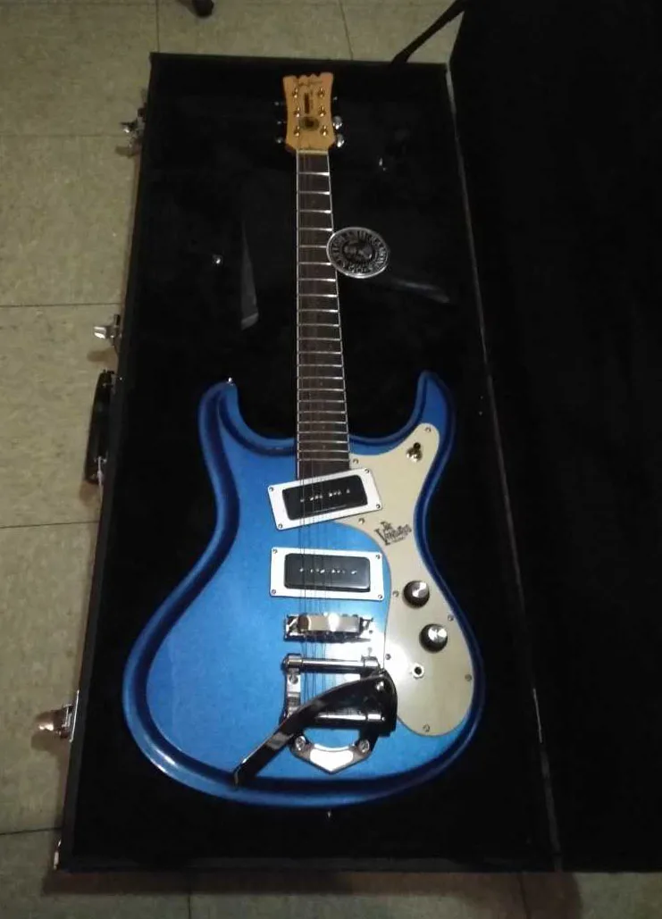 

Johnny Ramone Blue Guitar Mosrite Ventures Model Metallic Blue Electric Guitar Bigs Tremolo Bridge