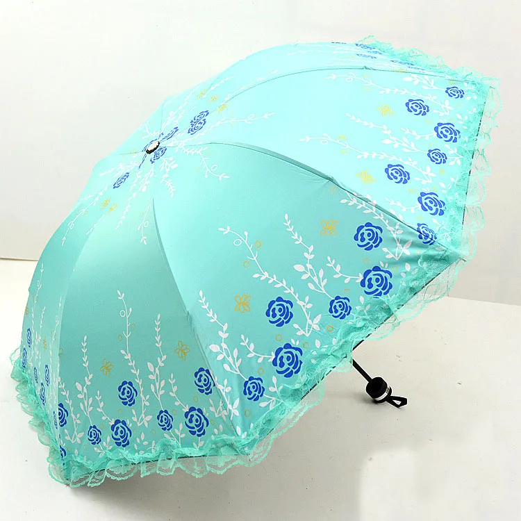 YADA Creative Sexy Flower Folding Umbrella Rainy Hanafuji Lace Umbrella For Women Men UV Windproof Umbrellas Parasol Gift YD187