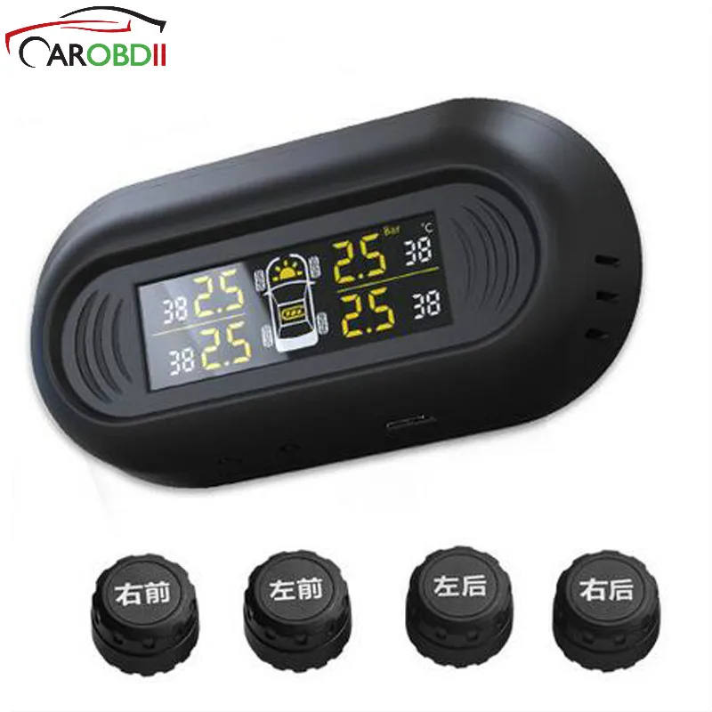 

2019 Tire Pressure Monitoring System TPMS Solar Power Windshield Wireless Digital Gauge Car Smart TPMS Solar LED Screen