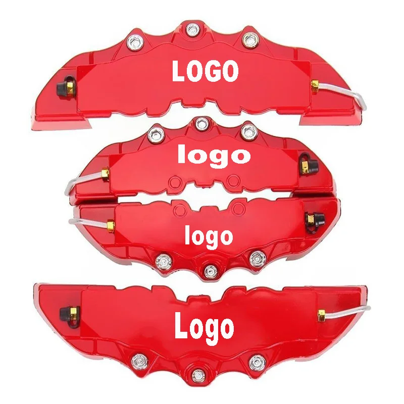 4pcs Brake Caliper Covers High Quality ABS Plastic Truck 3D Red Useful Car Universal Disc Front