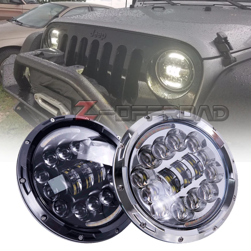 

7inch LED Projector Headlamp with White DRL For Lada 4x4 urban Niva 7" LED H4 Light Headlight with Amber Turn Signal Headlamp