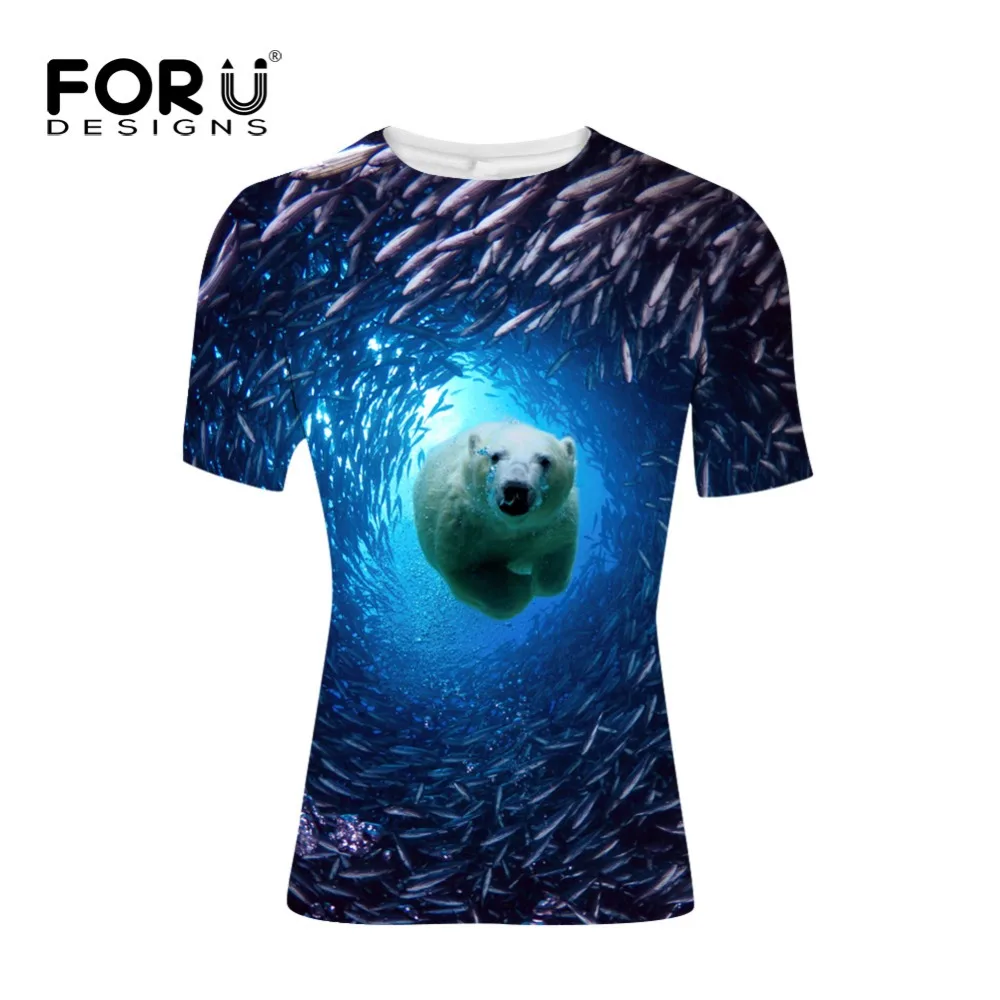 FORUDESIGNS/Спортивная рубашка для мужчин, подводный мир, животные, Мужская сухая футболка для бега, летняя спортивная футболка для мужчин, футболки для мужчин s, топы, новинка