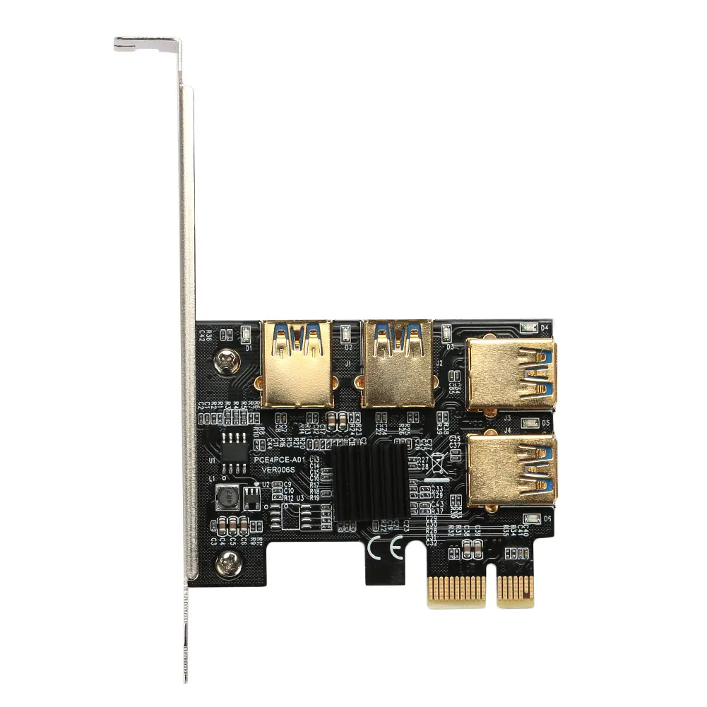 

PCI-E 1X To USB 3.0 Expansion Board Expansion Card Compatibility Energy Saving for Miner for DOS Linux WinXP Win7 Win8 Win10