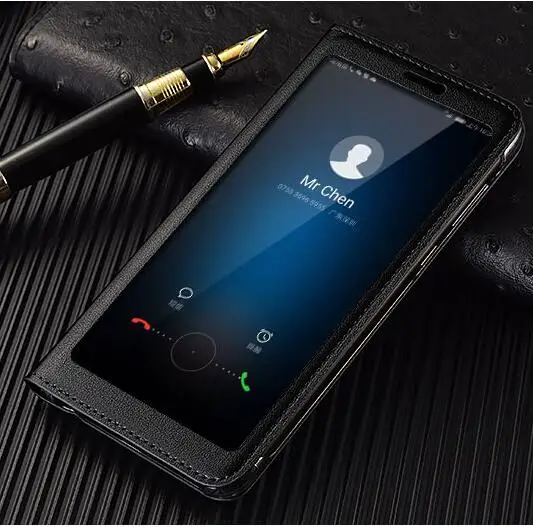 

Huawei honor 9 Lite case cover honor9 lite flip cover leather window view shockproof case coque original size honor 9 Lite case