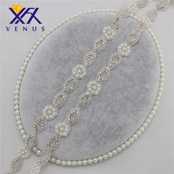 

XINFANGXIU(5 yards) diamond rhinestone belts crystal applique for wedding dresses evening dresses DIY belts waist sash