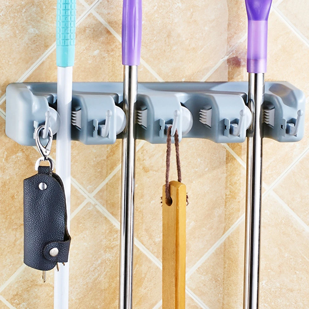 1 Pc Wall Mounted Mop Rack Brush Broom Holder 5/4/3 Position Hangers Organizer Storage Kitchen Bathroom Hooks Tool Organization 1 Pc Wall Mounted Mop Rack Brush Broom Holder 5/4/3 Position Hangers Organizer Storage Kitchen Bathroom Hooks Tool Organization