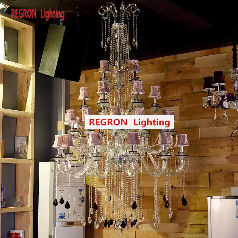 Regron мода люстра Led 33 Arms Роскошные хрустальные люстры свет Блестящий подвесной