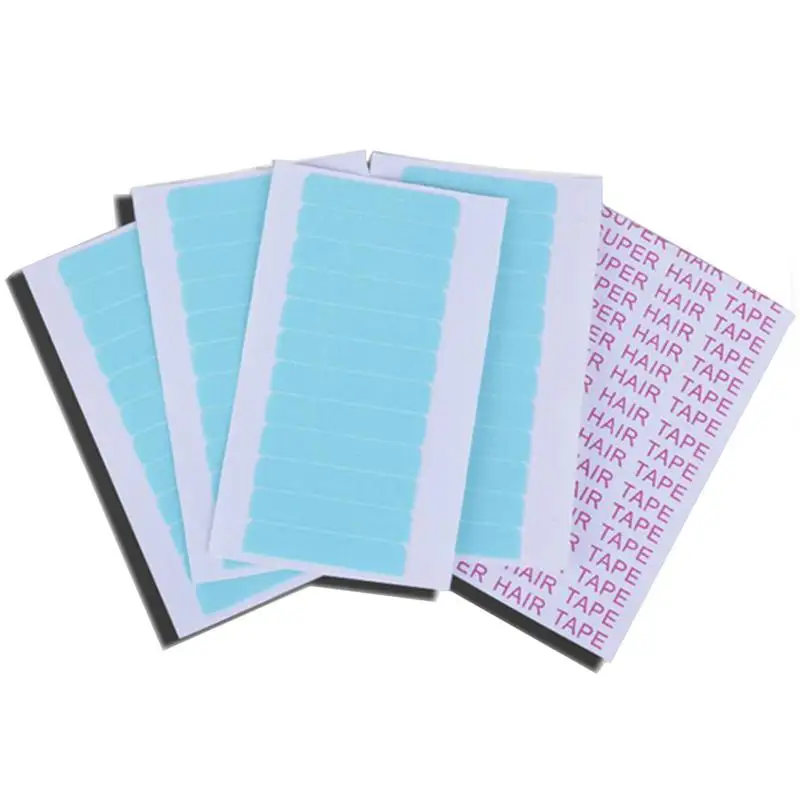 60pcs/pack 5 Sheets 4cm*0.8cm Hair Tape Adhesive Glue Double Side Tape Waterproof For Lace Wig Feature Human Hair Extension Tool