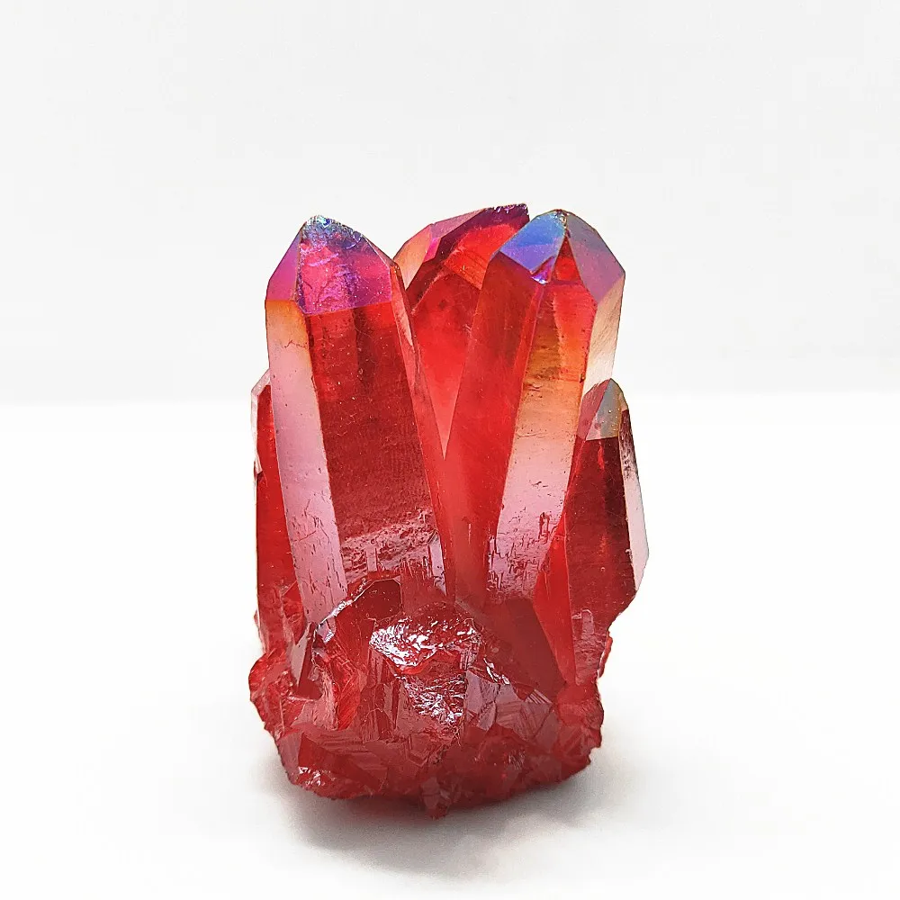 110 г натуральный кристалл Red angel aura кварцевый кластер для образцов с титановым