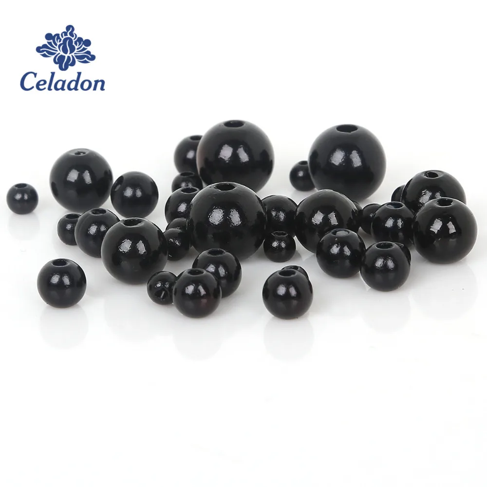 

4-10mm 350pcs Black Color, ABS Imitation Pearl Round Plastic Beads, Making jewelry diy beads, Jewelry Handmade necklace