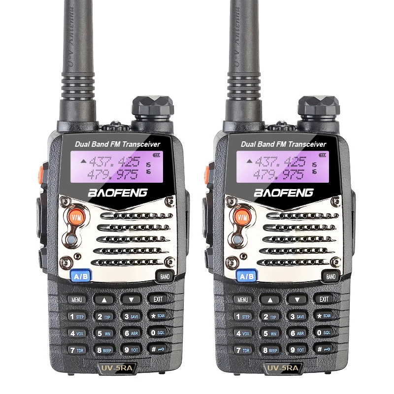 2PCS New Walkie Talkie Baofeng UV 5RA For Police Scanner Radio VHF UHF Dual Band Ham