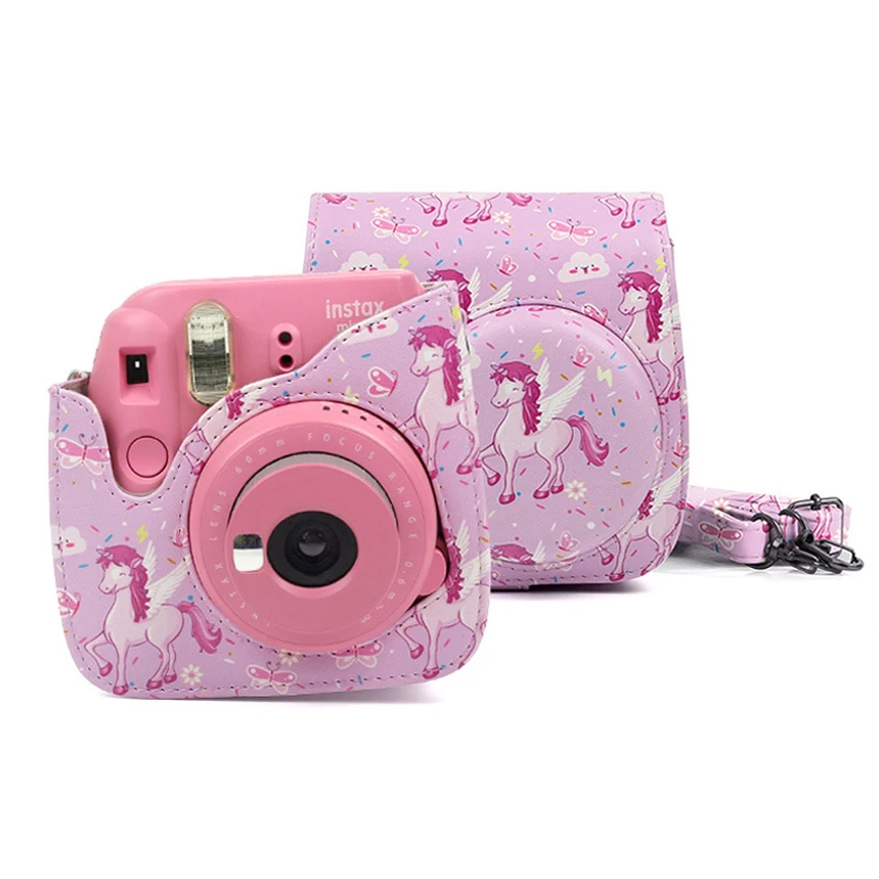 Bolsa de Cuero PU Estuche Cubierta Con Correa para el hombro para Fujifilm Instax Mini 9 Mini 8+