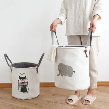 

New Cartoon Folding Storage Barrel Bath Barricade Dirty Clothes Storage Bags Toy Organizer for Kids Laundry Basket Fruit Basket