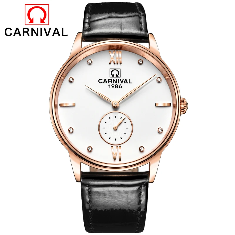 Carnival Brand New Men Watches Business Switzerland Quartz Wristwatches Mens Leather Waterproof Watch Clock relogio masculino Carnival Brand New Men Watches Business Switzerland Quartz Wristwatches Mens Leather Waterproof Watch Clock relogio masculino