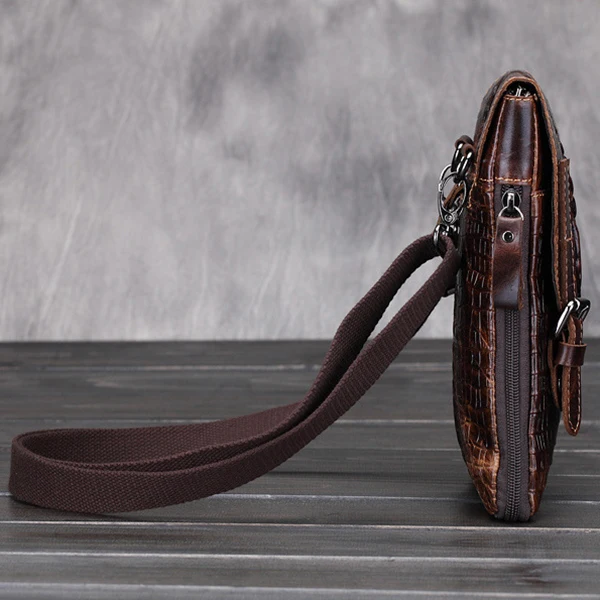 

2018 new fashion Casual men bags male crocodile pattern flap bag Shoulder Crossbody bags Handbags Messenger small men Leather ba