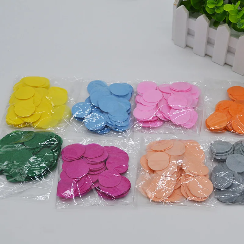 

10g/bag 1 inch(2.5cm) Paper Confetti Multicolor Round Tissue Paper Confetti Wedding Party Table Decoration Paper Flower 75Z