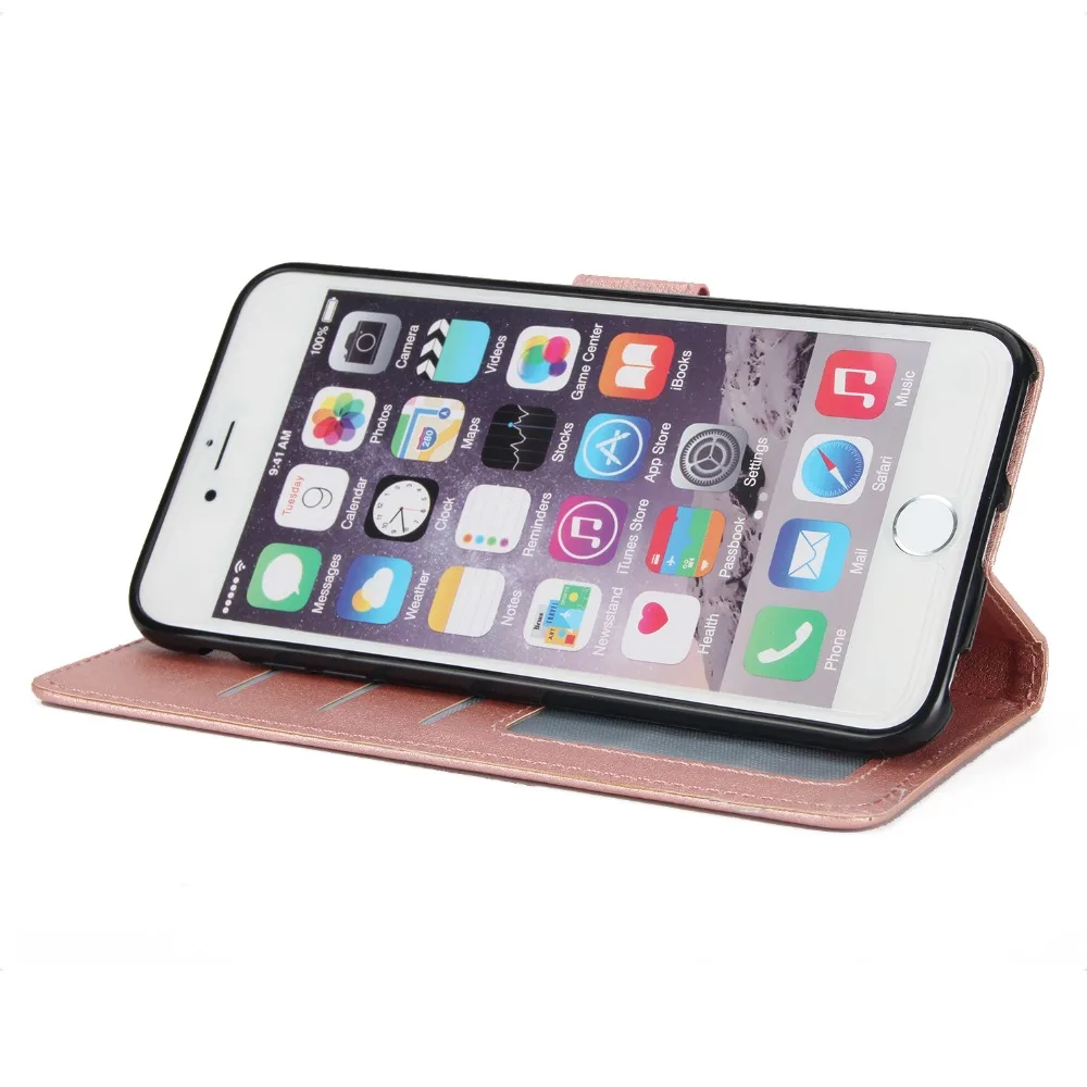 Для iPhone 7 6S Plus SE чехол для 11 Pro PU кожаный кошелек с откидной крышкой X XS XR MAX розовое