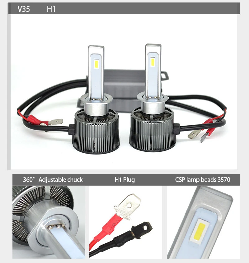 V35 H7 Led Canbus H1 H4 H8 H11 9005HB3 9006HB4 H7 светодиодные лампы 100 Вт 20000лм 6500 к CSP H7 светодиодная лампа турбо мини размер Автомобильная фара