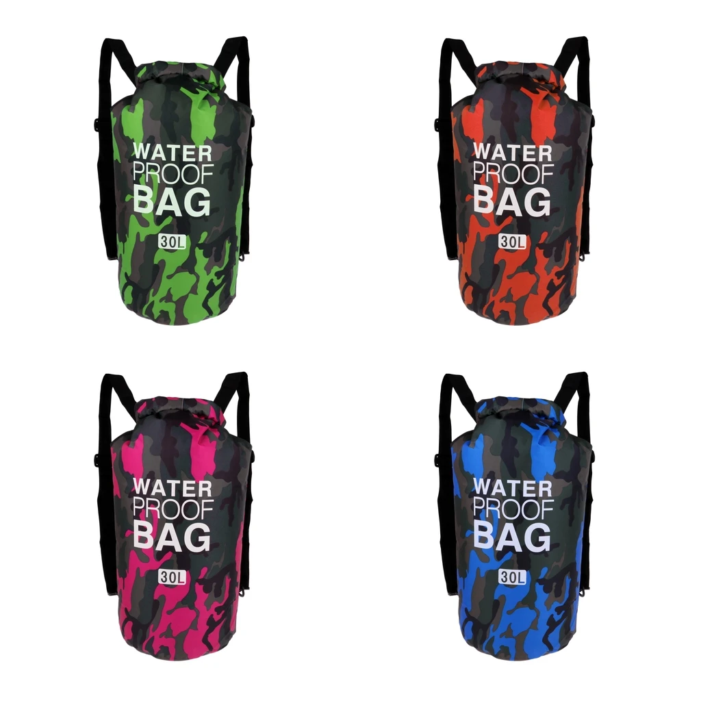 30L PVC Dry Bag Sack Waterproof Floating Dry Gear Bags Sack Backpack for Camping Hiking Climbing Cycling Swim Snorkeling Diving