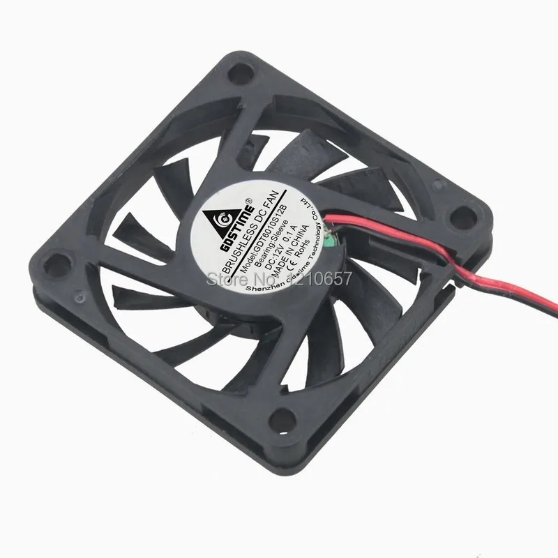 50 шт. в партии Gdstime DC 12 В 6 см 60 мм 60*60x10 6010S охлаждающий двигатель компьютера без