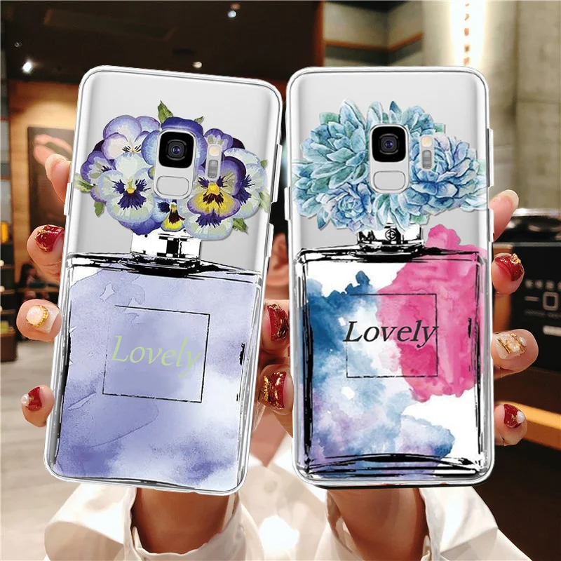 

Perfume bottle Flower For TPU Samsung Galaxy A20e A7 2018 A5 2017 A50 A10 A30 A6 A6s A8s Plus A9 2016 A8 Star Note 8 4 5 9 Case
