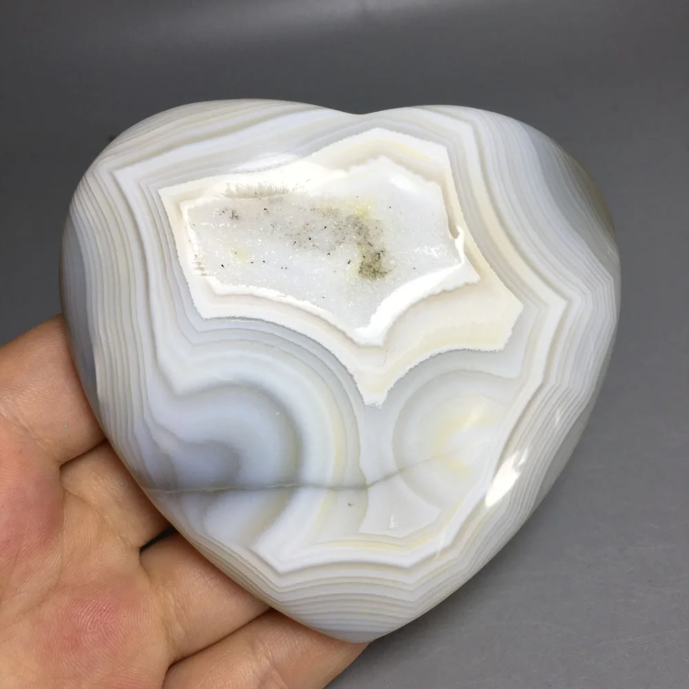 

166g GEODE STONE NATURAL QUARTZ CRYSTAL Agate Geode Heart HEALING