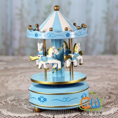 Merry-go-round деревянная музыкальная карусель коробка ручная коленчатая музыкальная шкатулка небо город Качалка лошадь ребенок подарок любимым на день рождения FG38