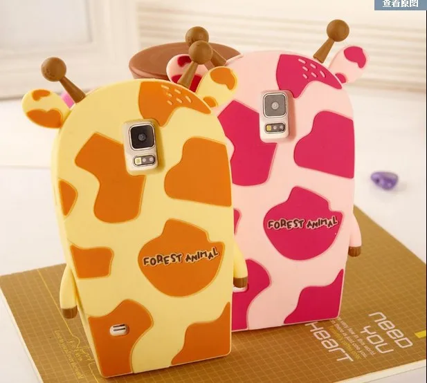 Silicone Soft Cartoon Cute Animal Cattle Spot Milk Cow Pig Giraffe Case For Samsung Galaxy Note 2/3/4 N7100 9000 9100 |