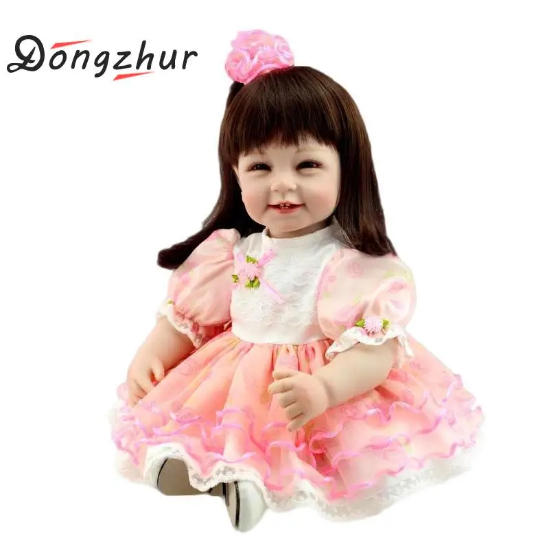 

Dongzhur 55cm Long Hair Girl Doll Girl Dressing Doll Simulation Rebirth Doll Toys for Children Creative Girl Gifts High Quality