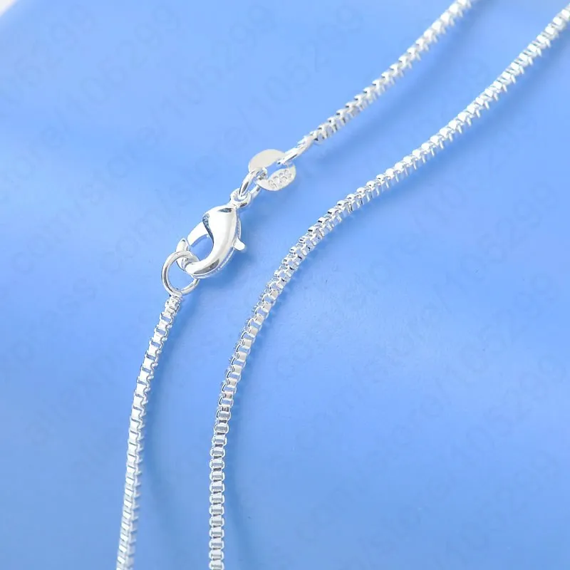 

Free Shipping Top Quality Genuine 925 Sterling Silver Box Venice Necklace Chains With Lobster Clasps 16"-30" For Choice