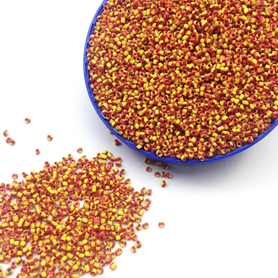 

16g 1000X 2mm 12/0 Yellow Red Multi-Color Colored Round Opaque Loose Spacer Beads Cezch Glass Seed Bead Jewelry DIY Garment Bead