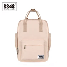 8848 Brand Backpack For Women Schoolbags For College Student Waterproof Oxford Fashion Light Pink Solid Knapsack 003-008-001