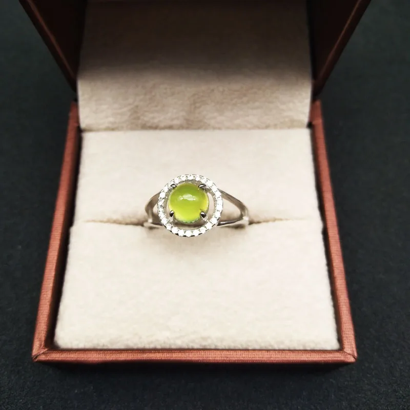 

925 Серебряные кольца natuarl prehnite для девушек, модные ювелирные изделия из серебра 925 пробы, новые женские вечерние кольца j7.47.701agpt