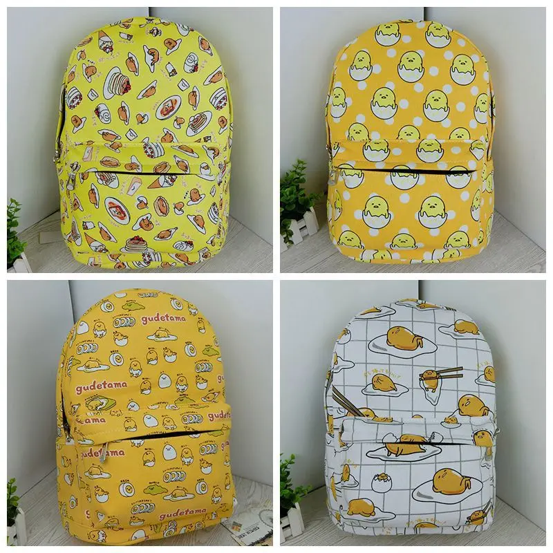 Student Girls bags Lazy Egg Printed Kids Backpacks Cartoon Yellow