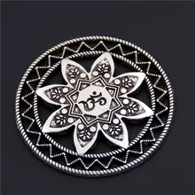 5 шт. античный серебряный сплав Круглый Резной Мандала Шарм Ом Символ йоги Fit Браслеты ожерелье DIY Металлические Ювелирные изделия A2435