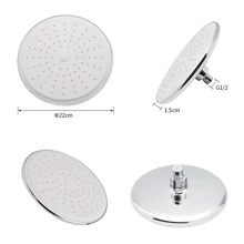 Round Chromed Rainfall Top Shower Head G1/2 Connector Rainfall Spray Shower Head For Bathroom Top Shower Head Sprayer 1 pcs mrosaa bathroom shower head g1 2 led rgb temperature sensor 3 colors changing rainfall top shower showerheads sprayer