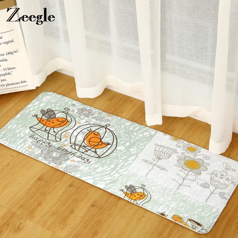 Zeegle коврик для кухни декор для ванной, дома Абсорбирующая Нескользящая Губка мат ковровое покрытие Мультяшки для детской спальни прикроватные коврики