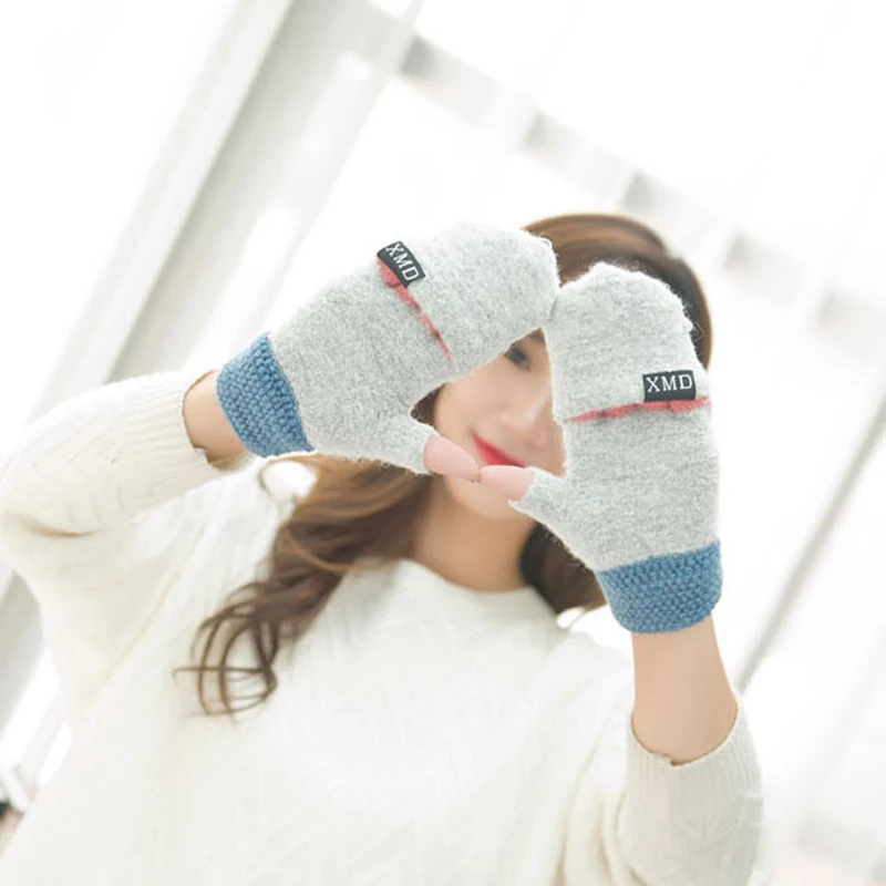 Kakaforsa новые женские раскладушки перчатки без пальцев многофункциональные милые теплые рукавички пэчворк для студентов зимние gants femme
