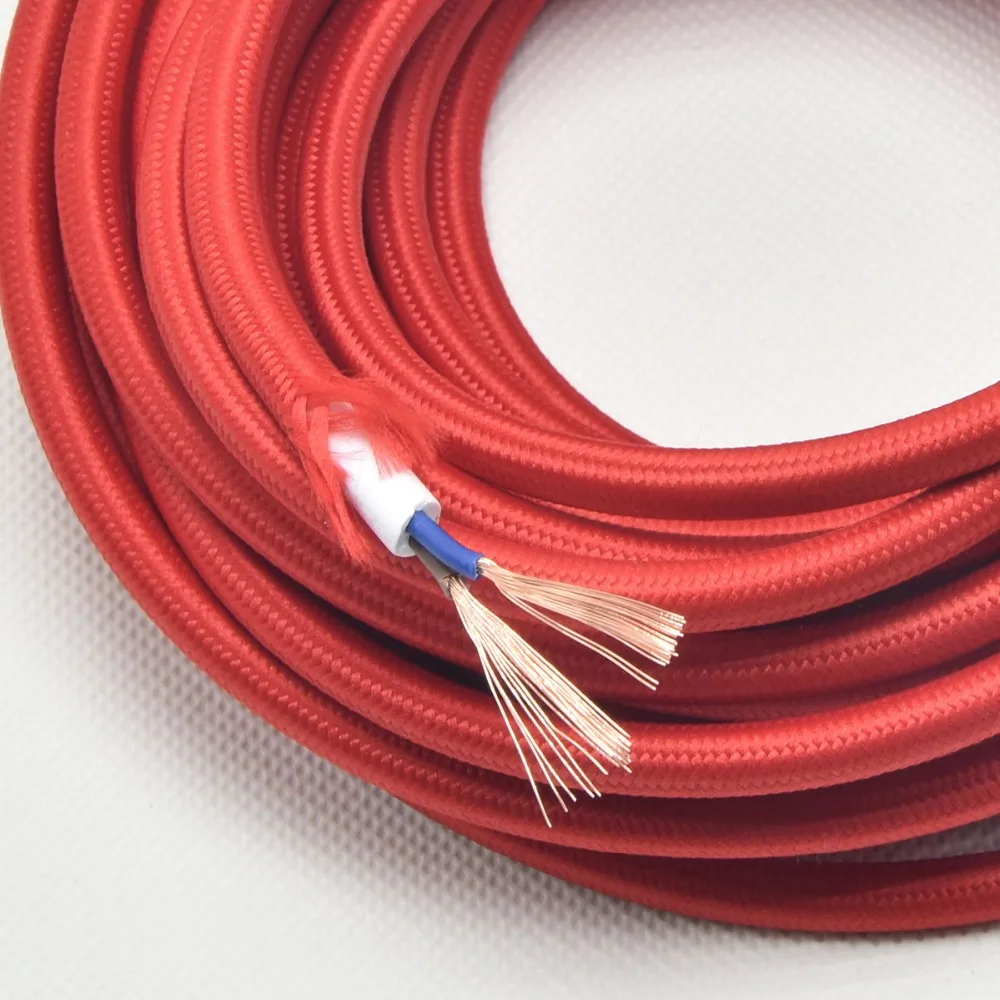 2*0,75 мм 1/2/5 м Эдисон кабель с Текстильной Оплеткой круглый матерчатый Электрический провод для люстры подвесные провода ламп Винтаж лампы шнур