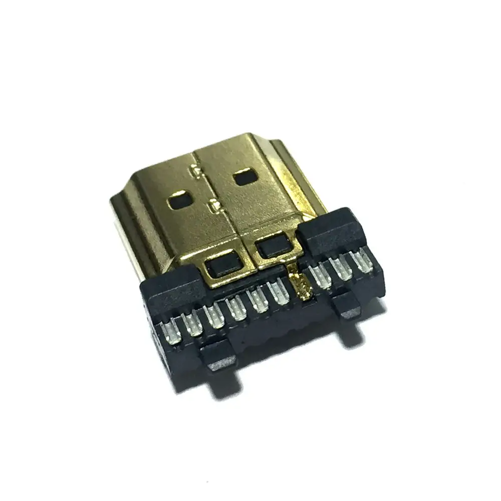 10 шт. DIY HDMI Тип C сварочный Тип штекер 19 Pin PCB разъем 19+ 1 Позолоченные вилки